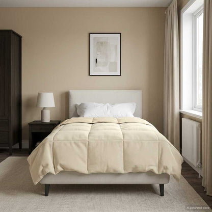 Duvet Invernale Trapuntato Crema 140 x 200 cm Microfibra
