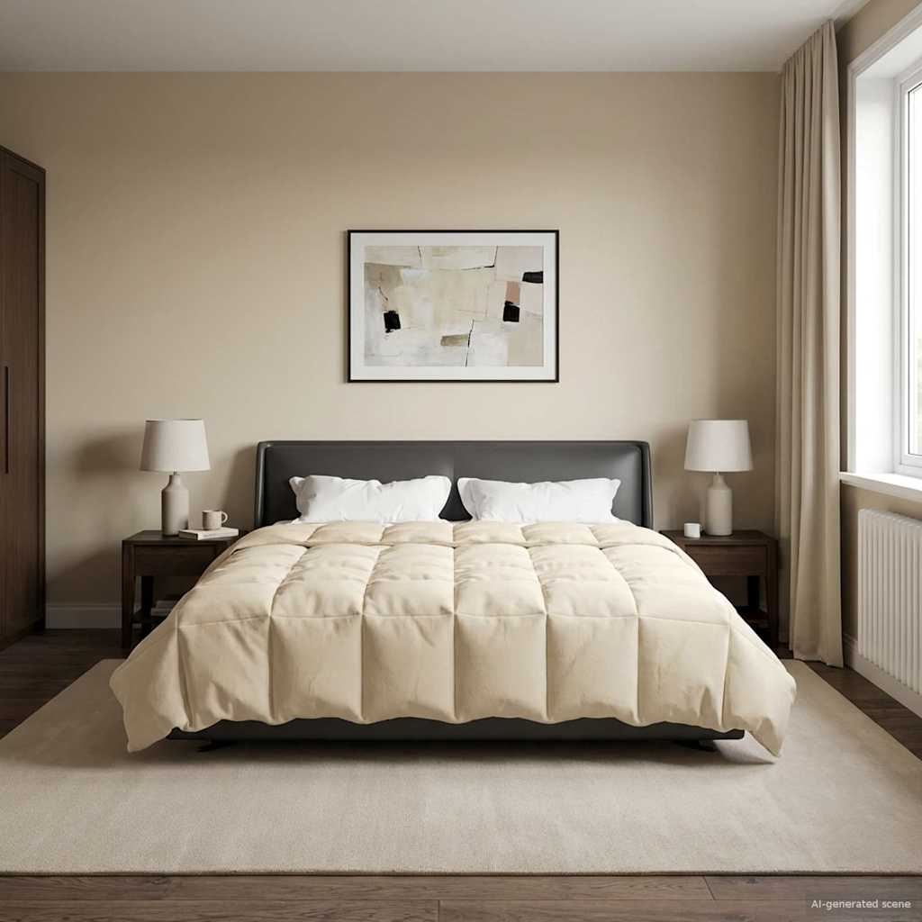 Duvet Invernale Trapuntato Crema 200 x 200 cm Microfibra | homemem39