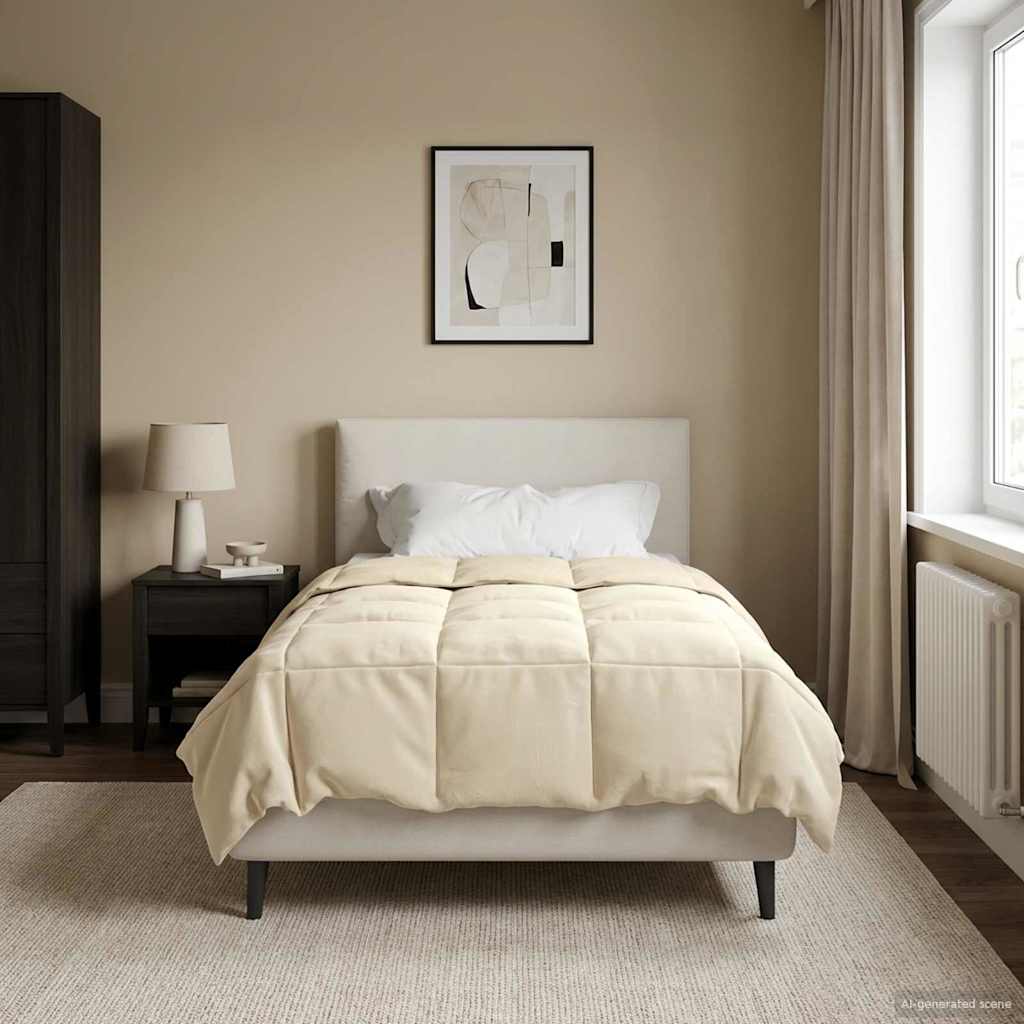 Duvet Invernale Trapuntato Crema 140 x 220 cm Microfibra | homemem39