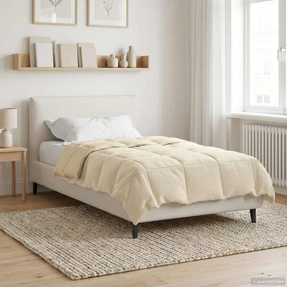 Duvet Invernale Trapuntato Crema 155 x 220 cm Microfibra | homemem39