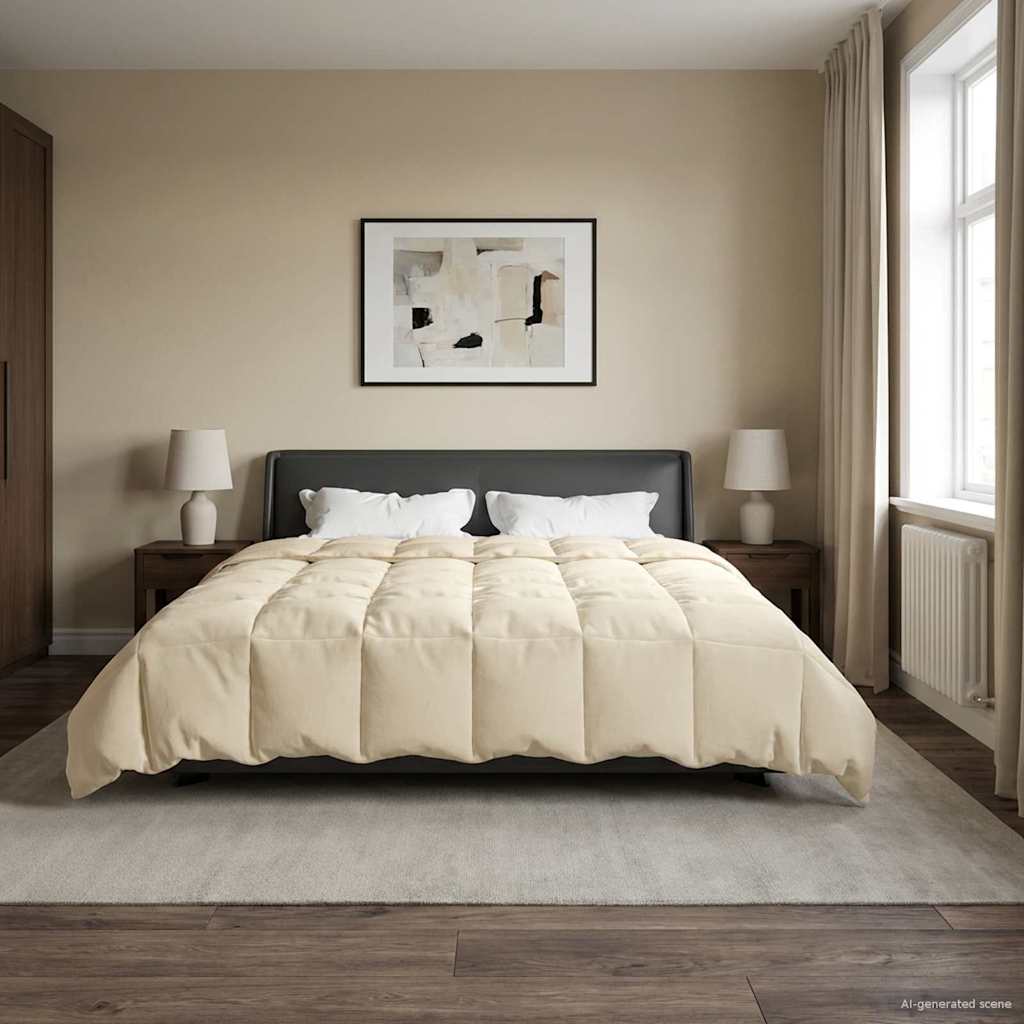 Duvet Invernale Trapuntato Crema 240 x 260 cm Microfibra | homemem39