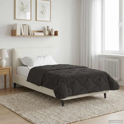 Duvet Estivo Antracite 135 x 200 cm Microfibra e Fleece Teddy