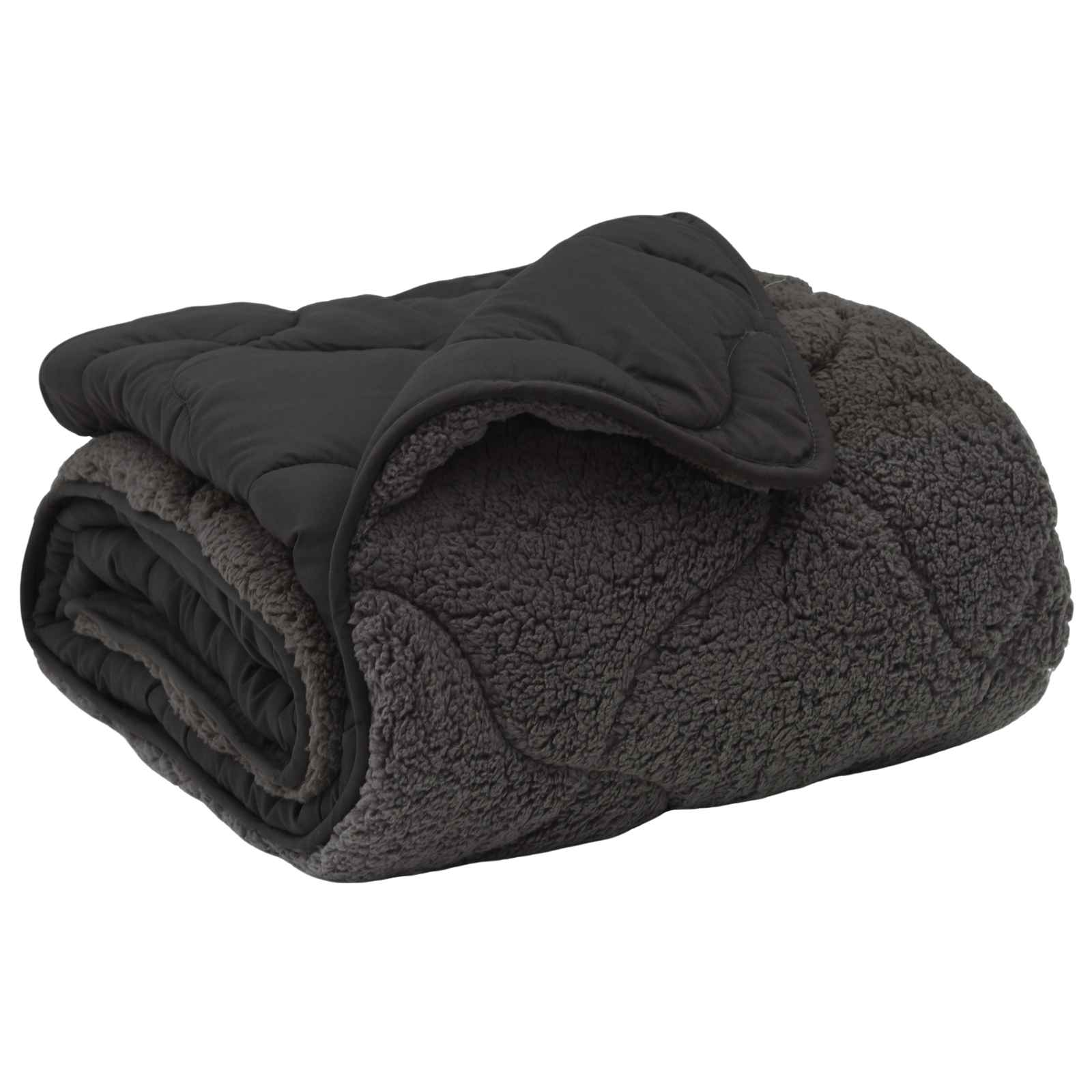 Duvet Estivo Antracite 140 x 220 cm Microfibra e Fleece Teddy | homemem39