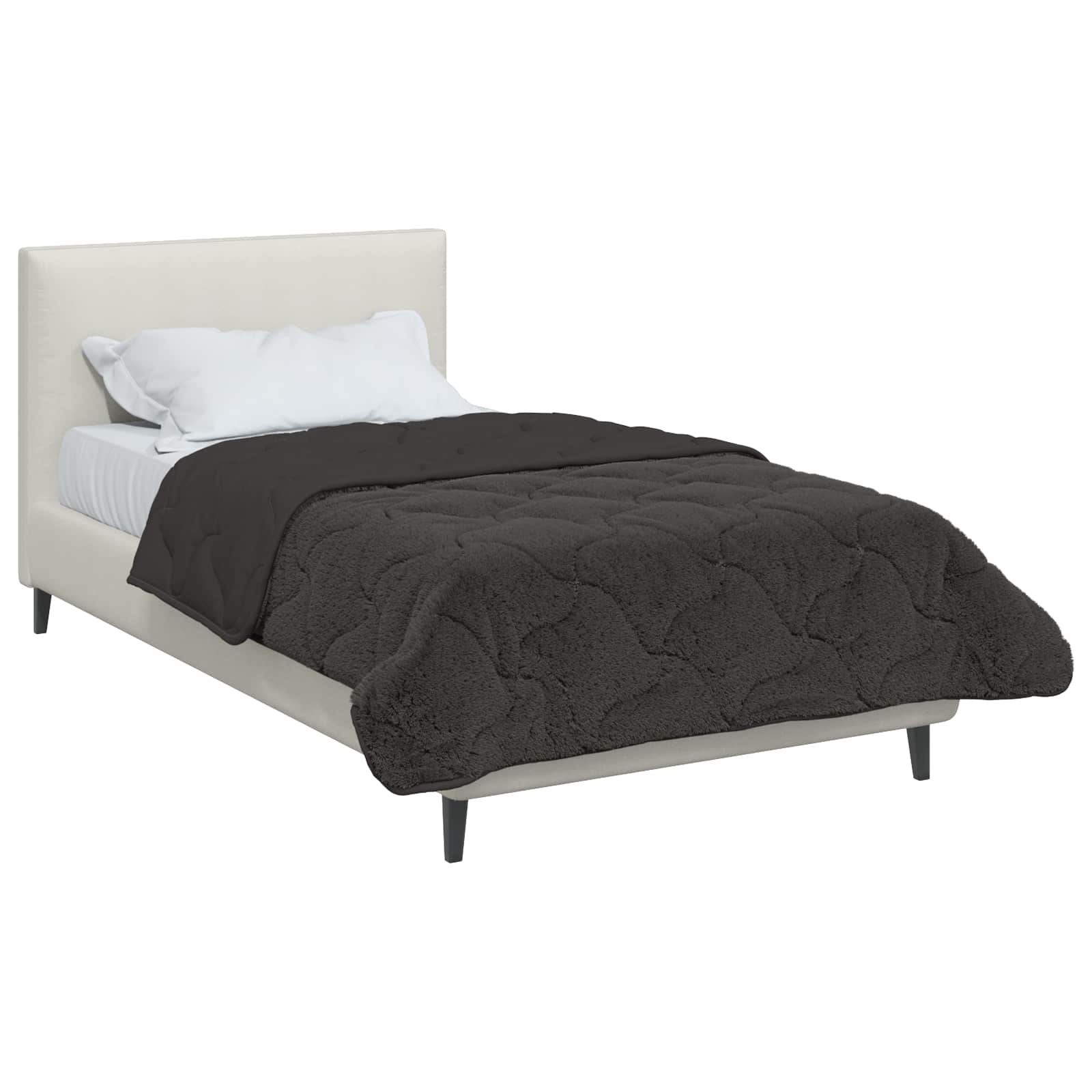 Duvet Estivo Antracite 155 x 200 cm Microfibra e Fleece Teddy | homemem39
