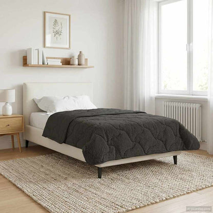 Duvet Estivo Antracite 155 x 220 cm Microfibra e Fleece Teddy | homemem39