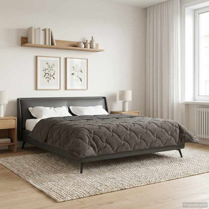 Duvet Estivo Antracite 220 x 240 cm Microfibra e Fleece Teddy