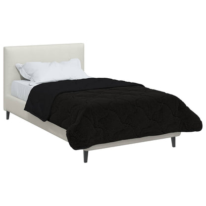Duvet Estivo Nero 135 x 200 cm Microfibra e Fleece Teddy | homemem39