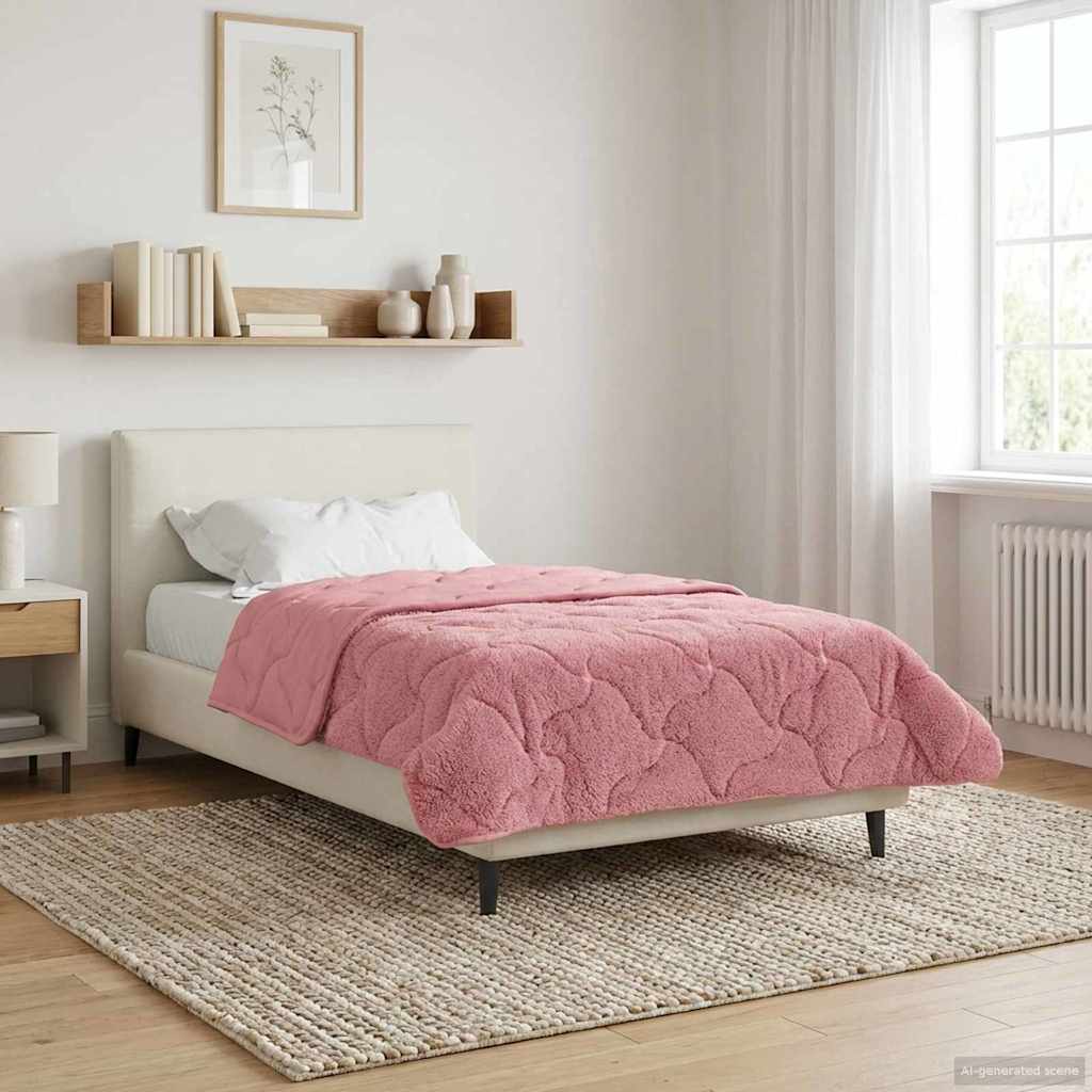 Duvet Estivo Rosa 140 x 220 cm Microfibra e Fleece Teddy | homemem39