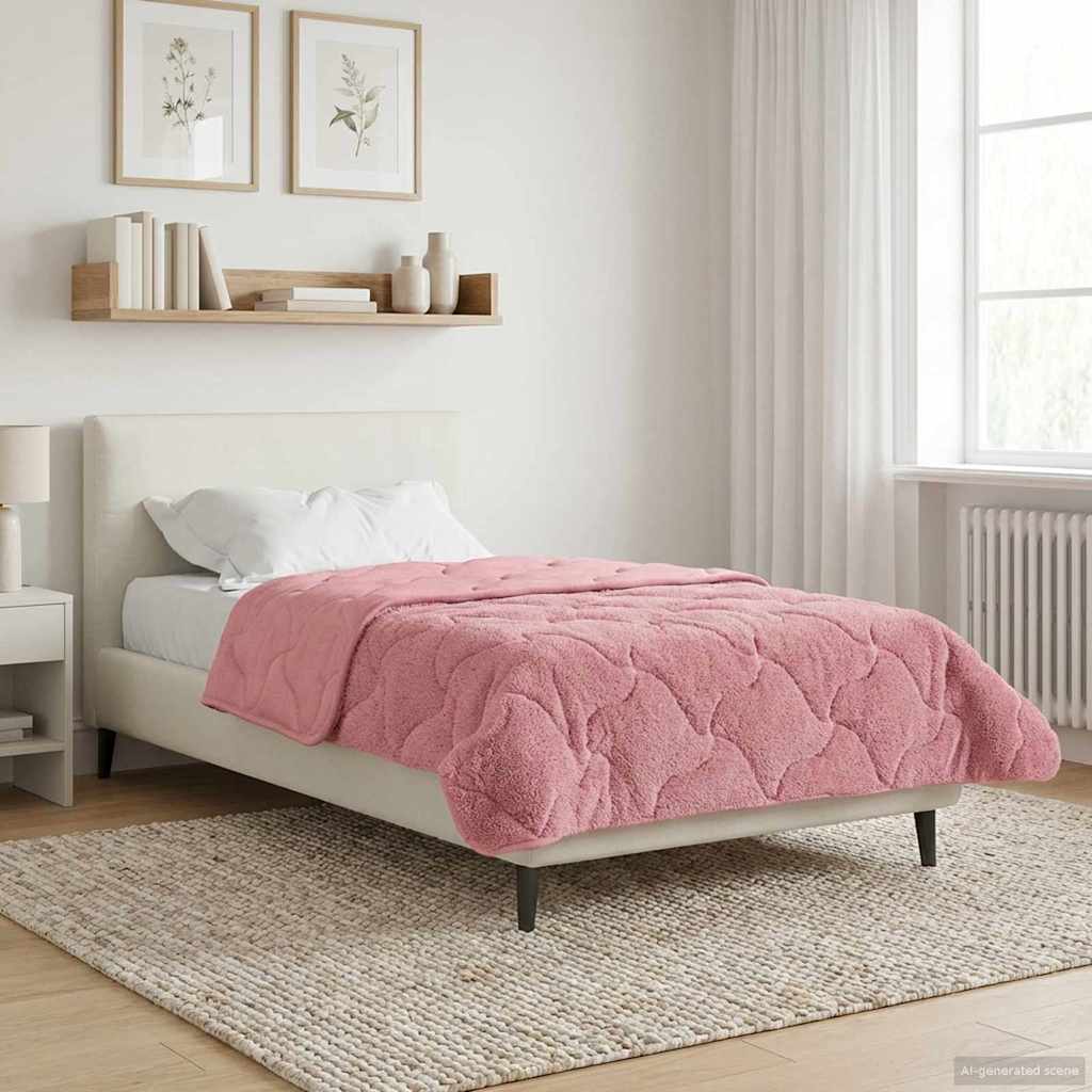 Duvet Estivo Rosa 155 x 200 cm Microfibra e Fleece Teddy | homemem39