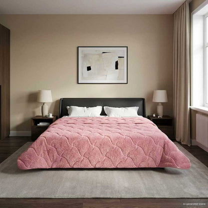 Duvet Estivo Rosa 200 x 240 cm Microfibra e Fleece Teddy