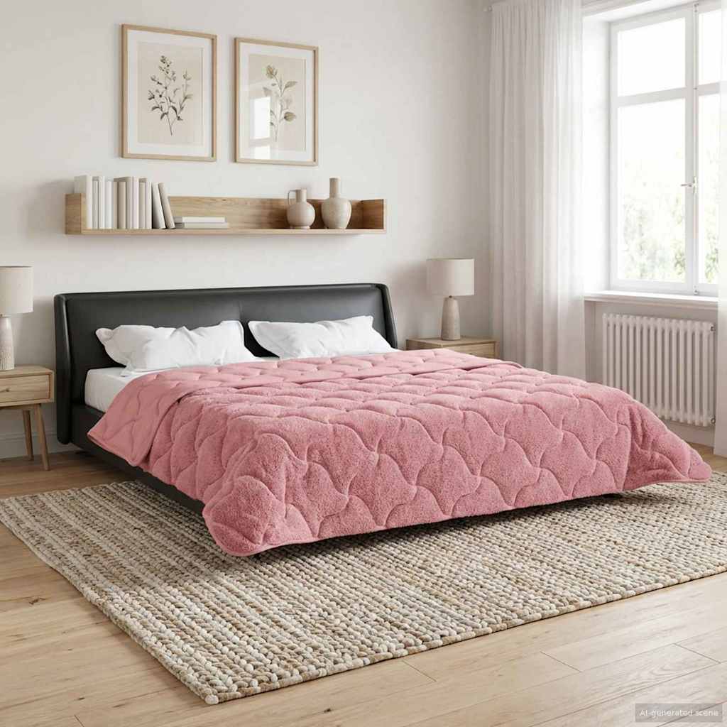 Duvet Estivo Rosa 220 x 260 cm Microfibra e Fleece Teddy | homemem39