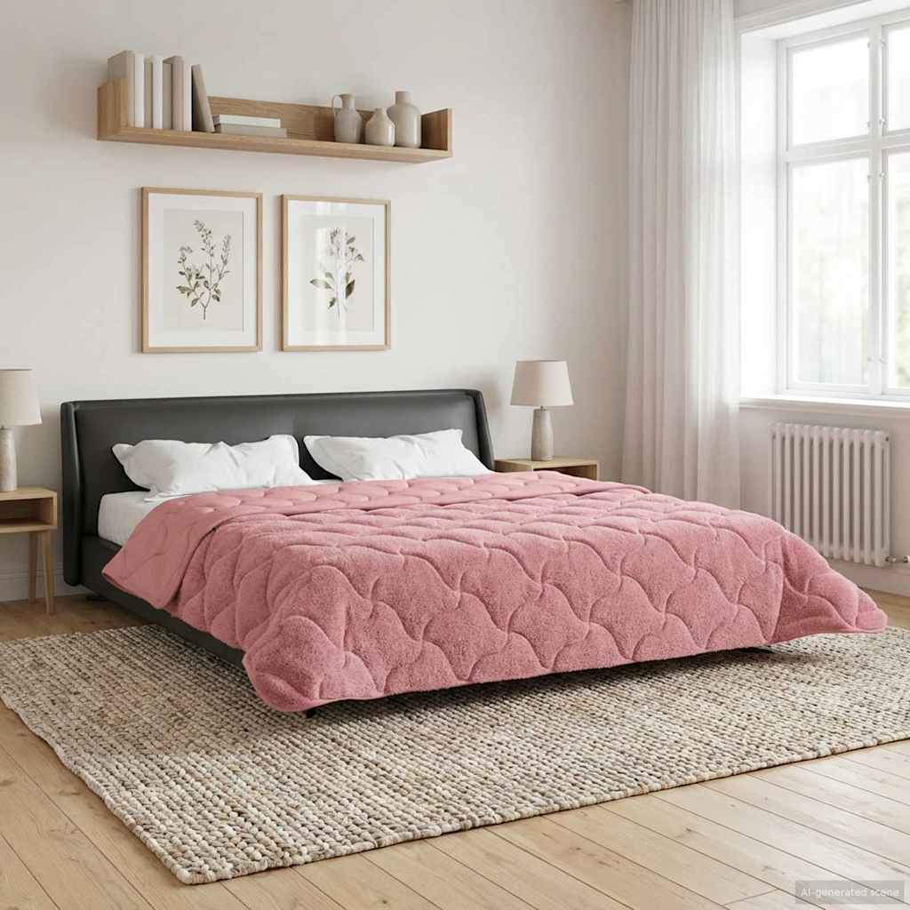 Duvet Estivo Rosa 240 x 260 cm Microfibra e Fleece Teddy | homemem39