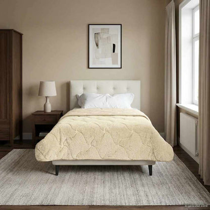 Duvet Estivo Crema 135 x 200 cm Microfibra e Fleece Teddy | homemem39