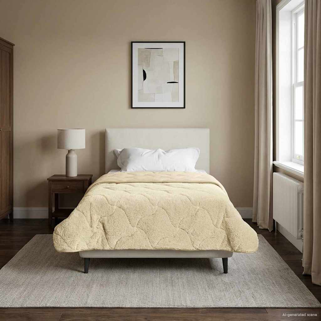 Duvet Estivo Crema 155 x 200 cm Microfibra e Fleece Teddy | homemem39