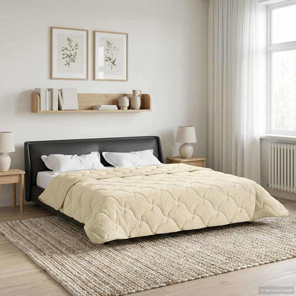 Duvet Estivo Crema 200 x 200 cm Microfibra e Fleece Teddy | homemem39