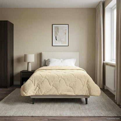 Duvet Estivo Crema 140 x 220 cm Microfibra e Fleece Teddy | homemem39