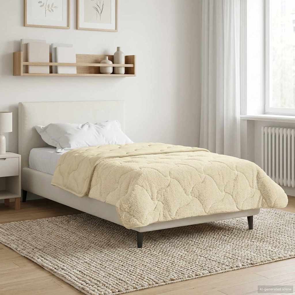 Duvet Estivo Crema 155 x 220 cm Microfibra e Fleece Teddy | homemem39