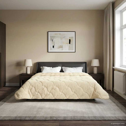 Duvet Estivo Crema 220 x 240 cm Microfibra e Fleece Teddy