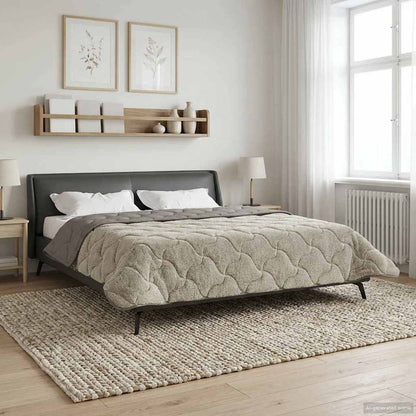 Piumone Completo Annuale Trapuntato Grigio chiaro 200 x 240 cm | homemem39