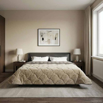 Piumone Completo Annuale Trapuntato Grigio chiaro 200 x 240 cm | homemem39