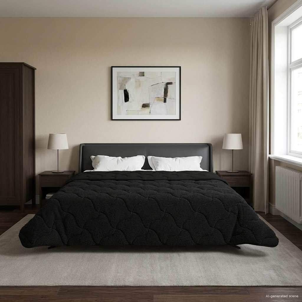 Piumone Completo Annuale Trapuntato Nero 200 x 200 cm | homemem39