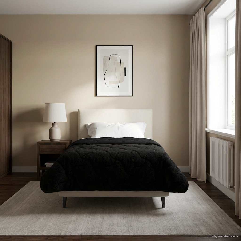 Piumone Completo Annuale Trapuntato Nero 135 x 220 cm | homemem39