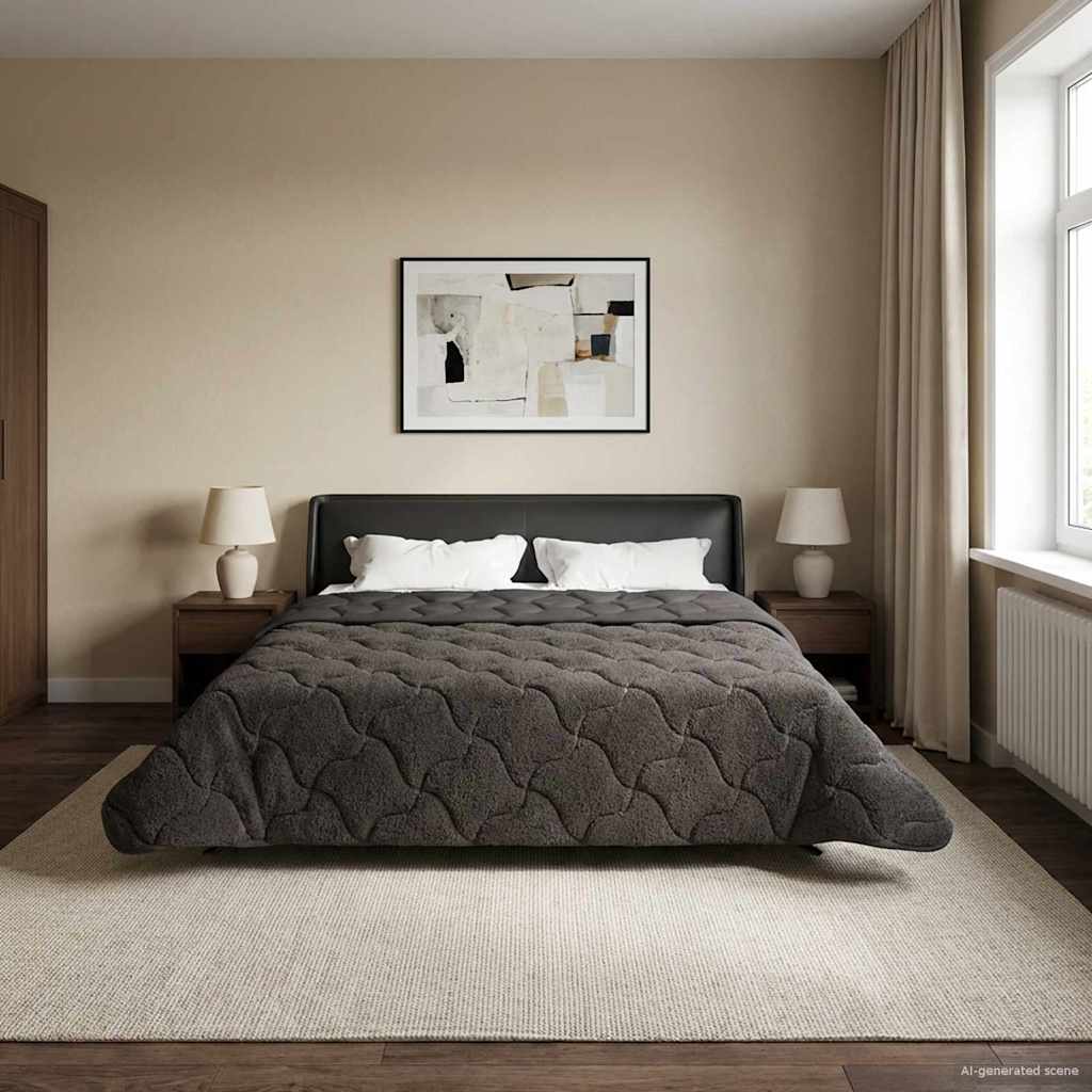 Duvet Invernale Trapuntato Antracite 220 x 240 cm | homemem39