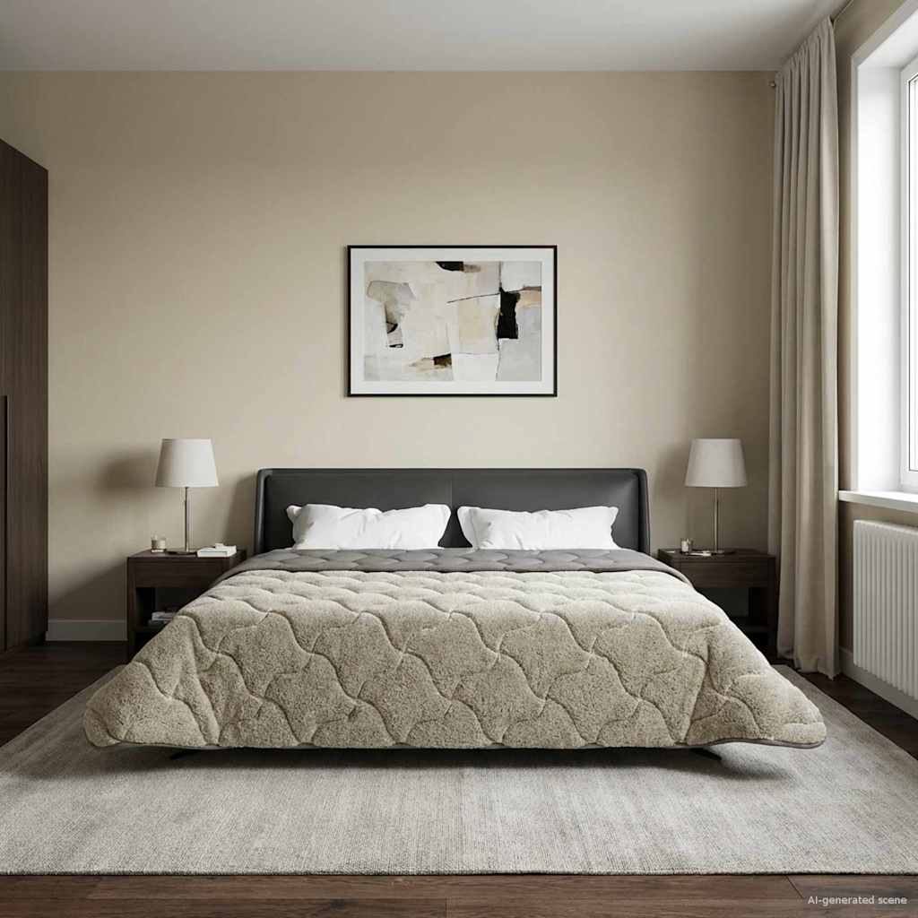 Duvet Invernale Trapuntato Grigio chiaro 220 x 260 cm | homemem39