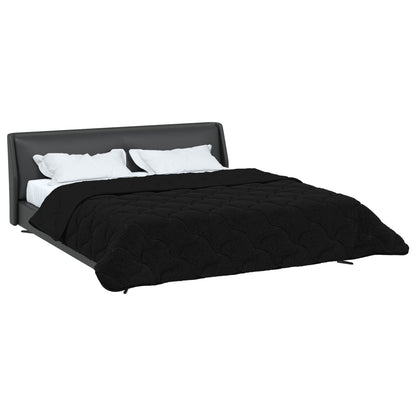 Duvet Invernale Nero 200 x 200 cm Microfibra e Fleece Teddy | homemem39