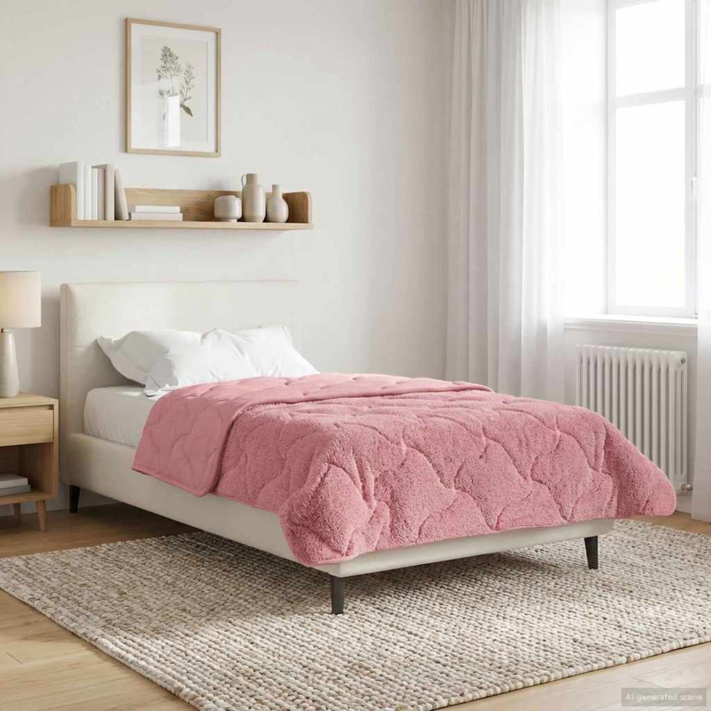 Duvet Invernale Rosa 135 x 200 cm Microfibra e Fleece Teddy | homemem39