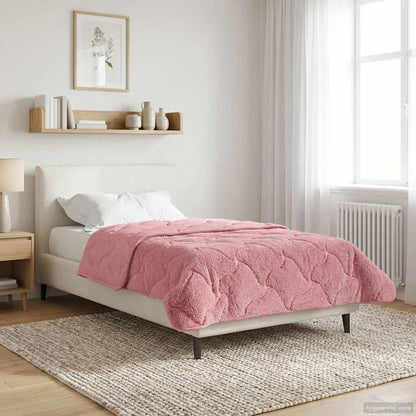 Duvet Invernale Rosa 135 x 200 cm Microfibra e Fleece Teddy | homemem39