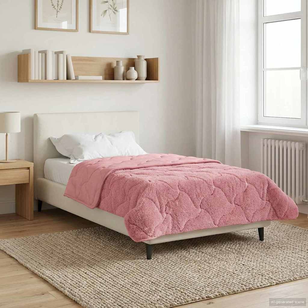 Duvet Invernale Rosa 155 x 200 cm Microfibra e Fleece Teddy | homemem39