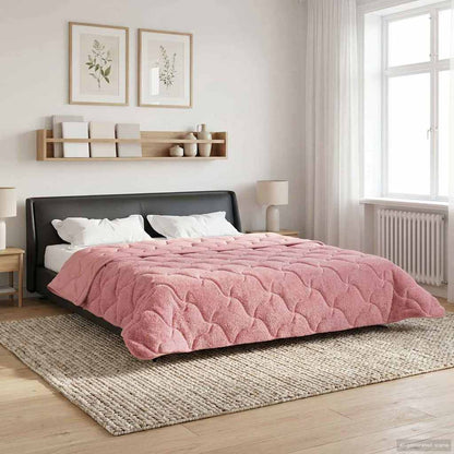 Duvet Invernale Rosa 200 x 200 cm Microfibra e Fleece Teddy | homemem39