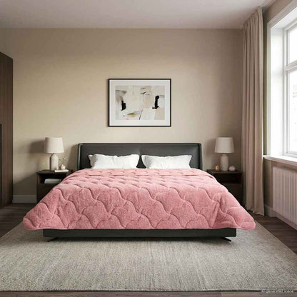 Duvet Invernale Rosa 200 x 240 cm Microfibra e Fleece Teddy | homemem39