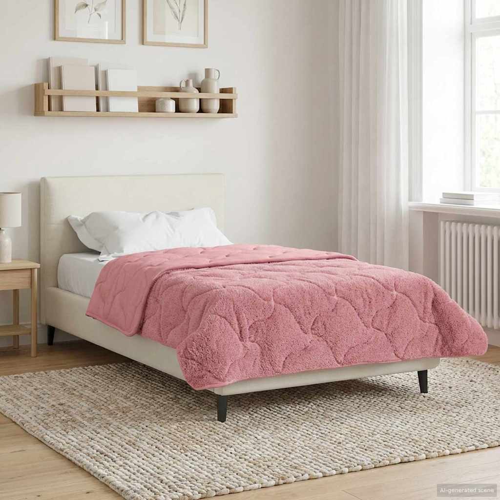 Duvet Invernale Rosa 135 x 200 cm Microfibra e Fleece Teddy | homemem39