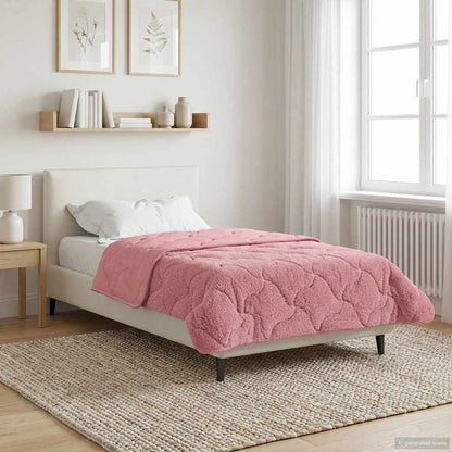 Duvet Invernale Rosa 155 x 220 cm Microfibra e Fleece Teddy | homemem39