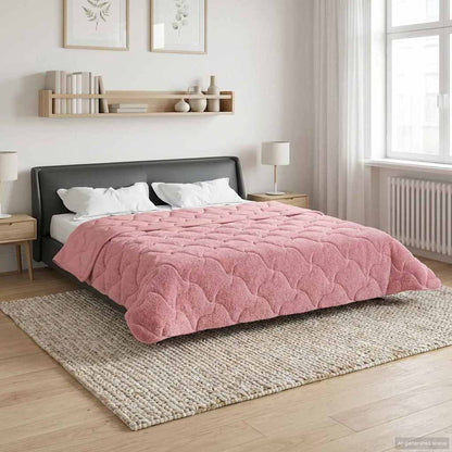 Duvet Invernale Rosa 220 x 240 cm Microfibra e Fleece Teddy | homemem39