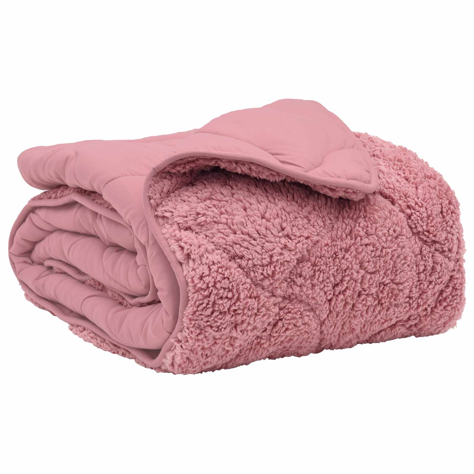Duvet Invernale Rosa 220 x 260 cm Microfibra e Fleece Teddy | homemem39