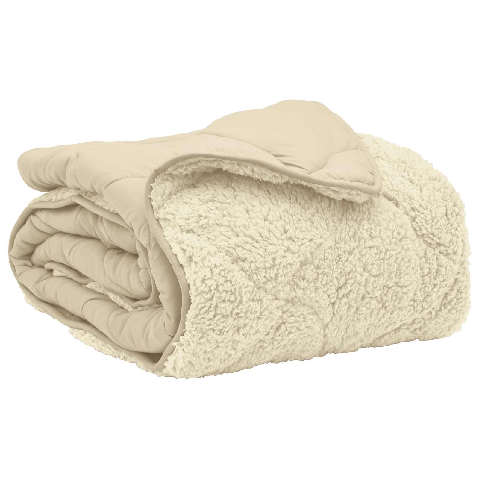 Duvet Invernale Crema 155 x 200 cm Microfibra e Fleece Teddy | homemem39
