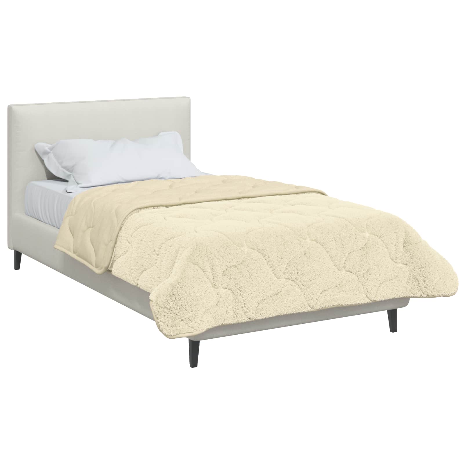 Duvet Invernale Crema 135 x 220 cm Microfibra e Fleece Teddy | homemem39