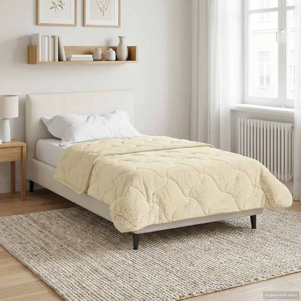 Duvet Invernale Crema 155 x 220 cm Microfibra e Fleece Teddy | homemem39