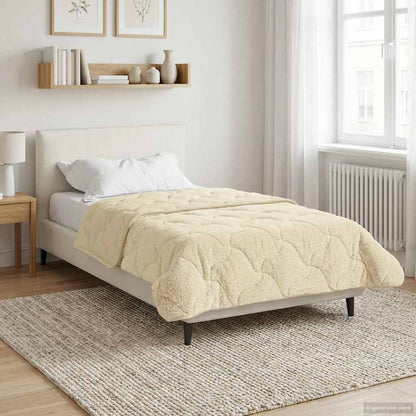 Duvet Invernale Crema 155 x 220 cm Microfibra e Fleece Teddy | homemem39
