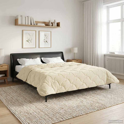 Duvet Invernale Crema 220 x 240 cm Microfibra e Fleece Teddy