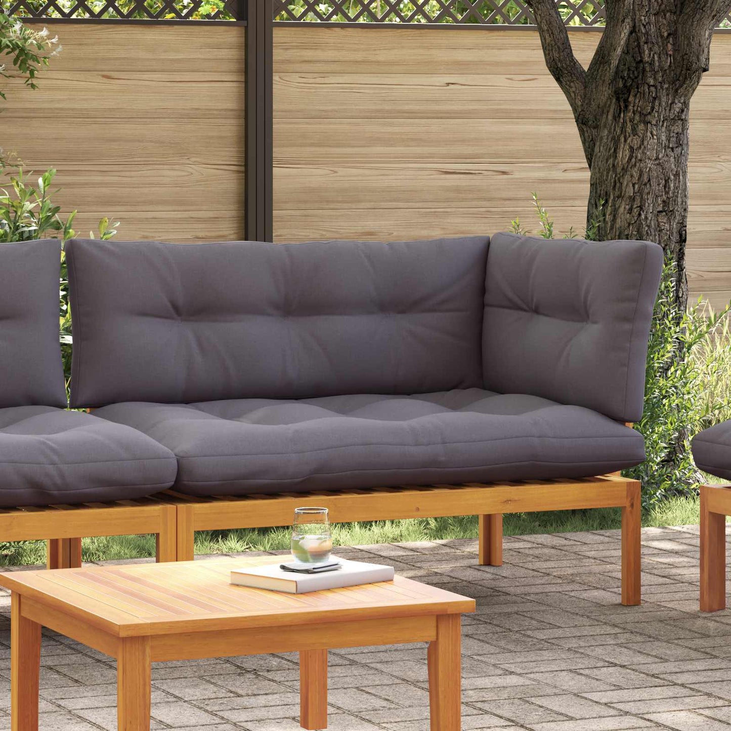 Unità Divano Angolare Grigio Naturale e Scuro 132 x 92 x 82 cm