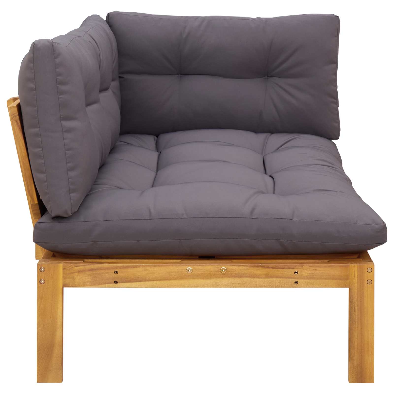 Unità Divano Angolare Grigio Naturale e Scuro 132 x 92 x 82 cm | homemem39
