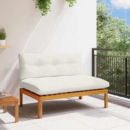 Unità Divano Centrale Naturale e Bianco Crema 120 x 80 x 82 cm
