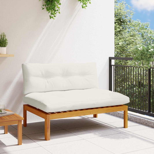 Unità Divano Centrale Naturale e Bianco Crema 120 x 80 x 82 cm