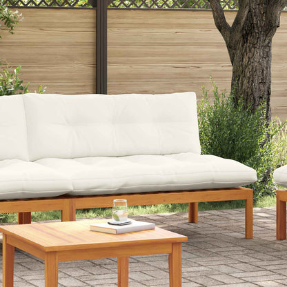 Divano Medio Naturale e Bianco Crema Legno di acacia