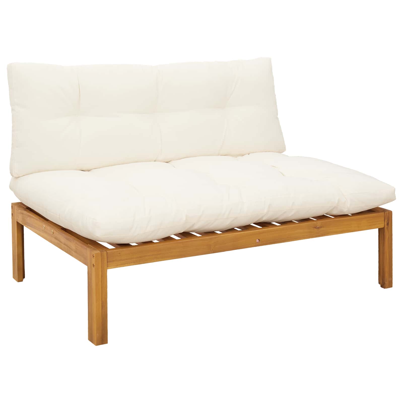 Unità Divano Centrale Naturale e Bianco Crema 120 x 80 x 82 cm | homemem39