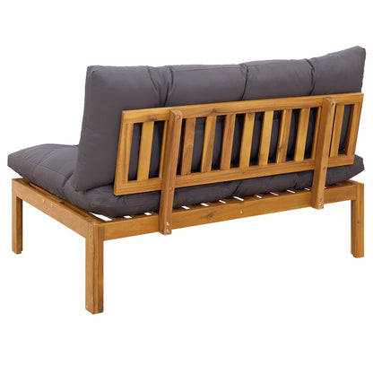 Unità Divano Centrale Grigio Naturale e Scuro 120 x 80 x 82 cm | homemem39